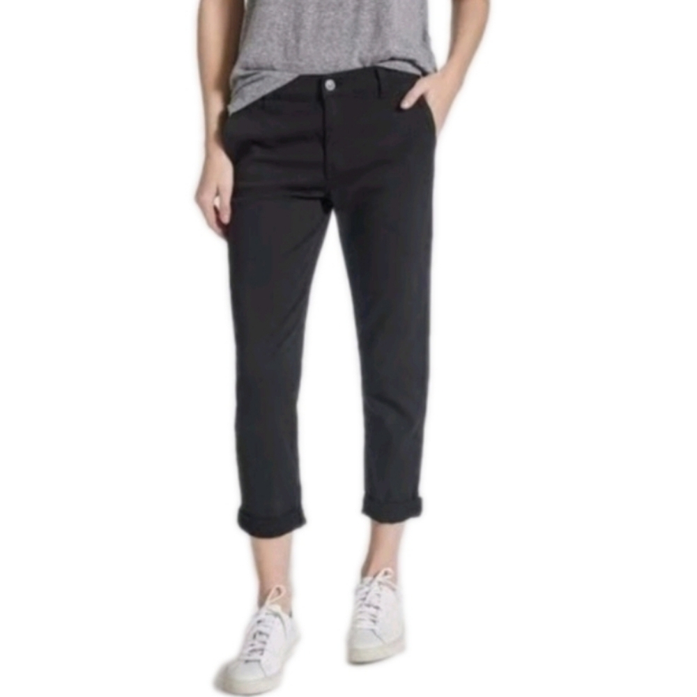 CURRENT/ELLIOT The Confidant Chino Cropped Pant In 0 Clean Black